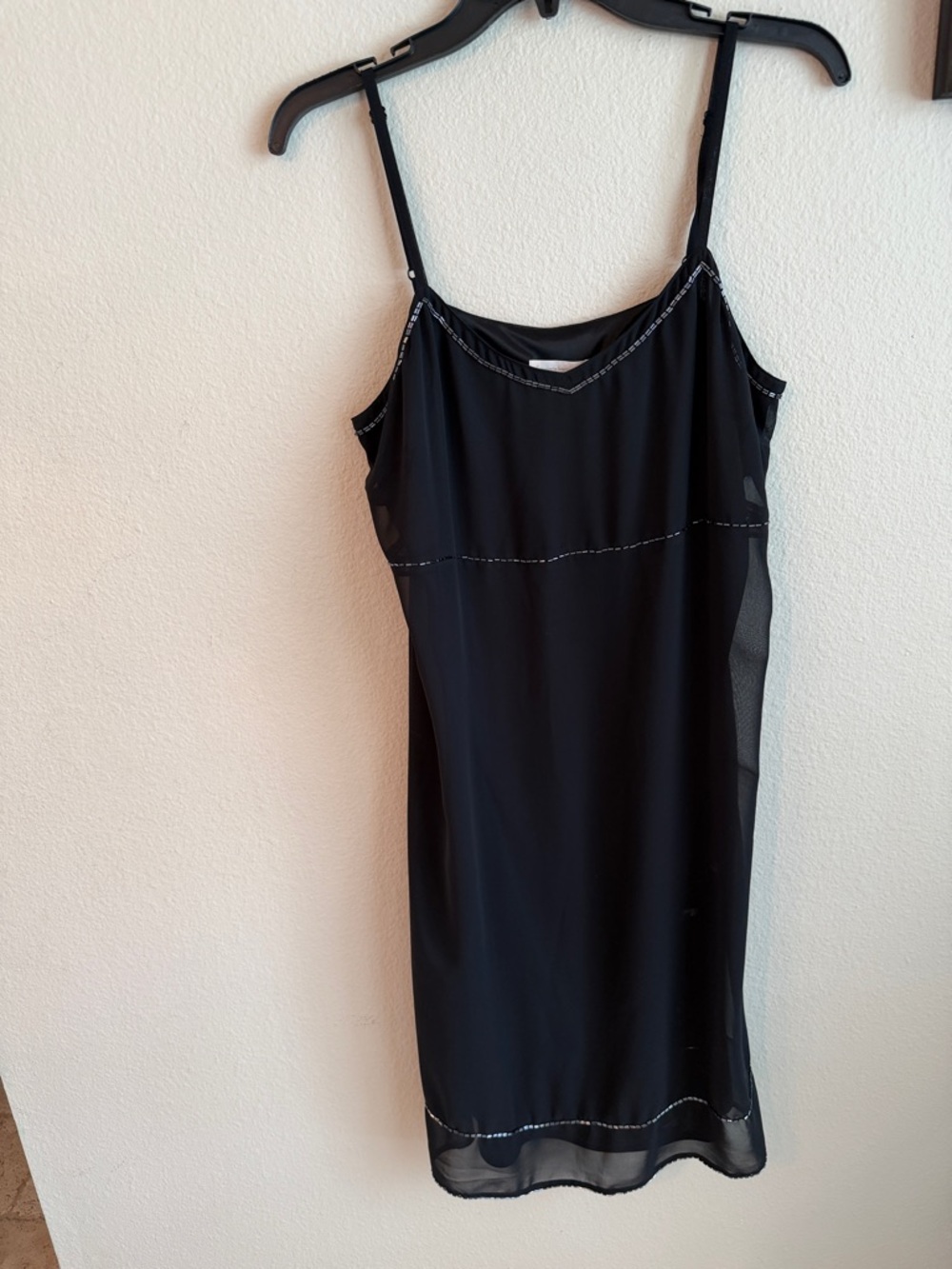 Express Black Spaghetti-Strap Midi Slip Dress
